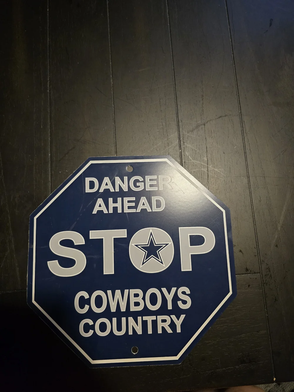 NFL Dallas Cowboys Blue and White Octagon Fan Stop Sign